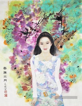 fille moderne chinoise traditionnelle Peinture à l'huile